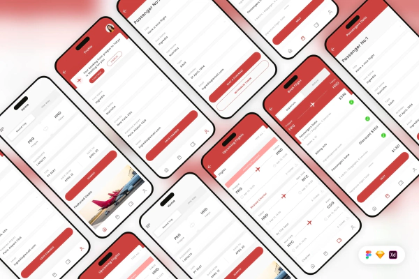 Flights Booking Mobile App UI Kit