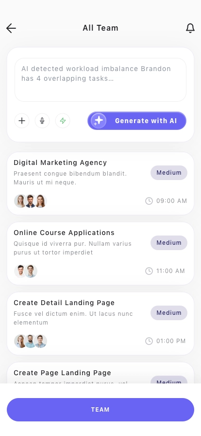 AI Management Task Mobile App UI Kit - Screenshot 5