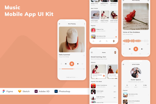 Music Mobile App UI Kit