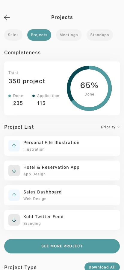 Sales Management Dashboard Mobile App UI Kit - Screenshot 3