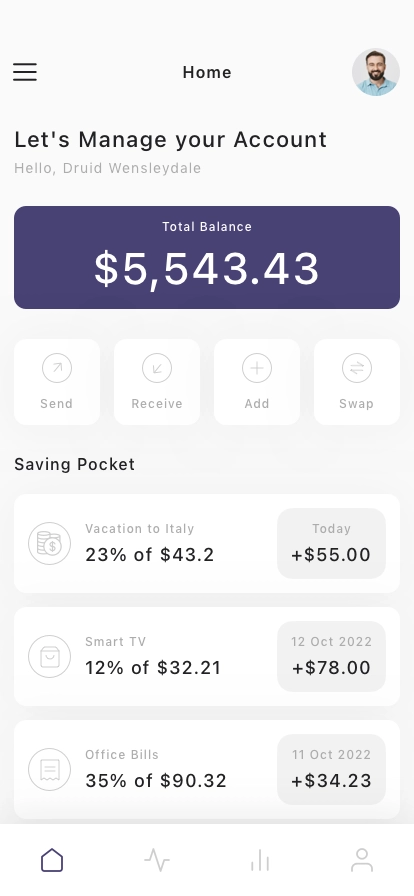 Finance & Saving Mobile App UI Kit - Screenshot 1
