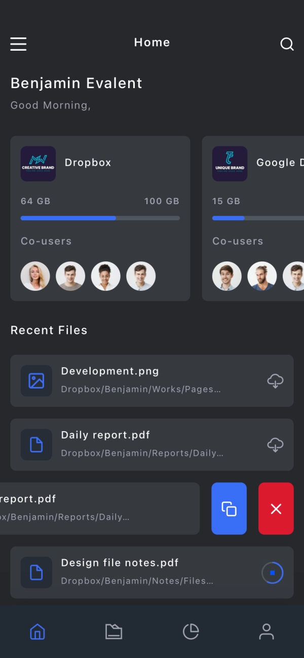 Cloud Storage Mobile App UI Kit - Screenshot 1