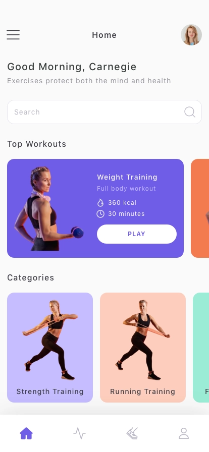 Workout Tracker Mobile App UI Kit - Screenshot 1