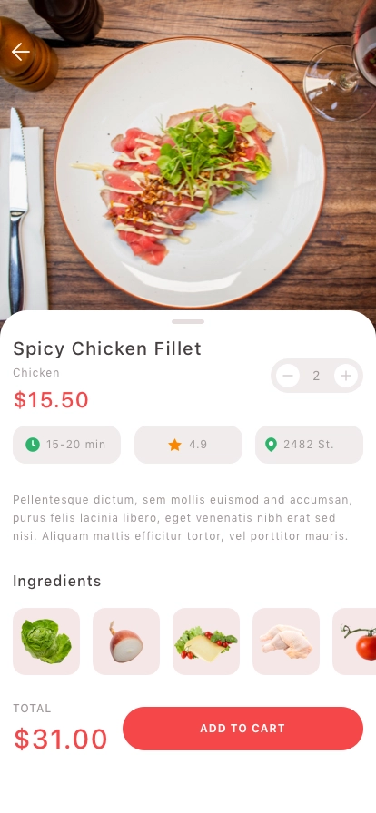 Food Delivery Mobile App UI Kit - Screenshot 3