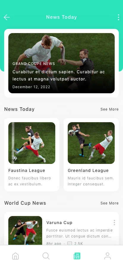 Streaming Football Mobile App UI Kit - Screenshot 2