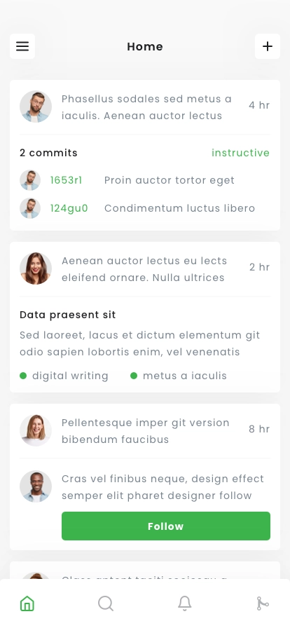 Git Version Control System & Repo Mobile App UI Kit - Screenshot 1