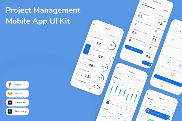 Project Management Mobile App UI Kit