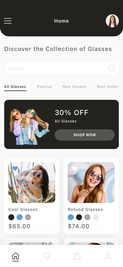 Eyewear Shop Mobile App UI Kit - Screenshot 1