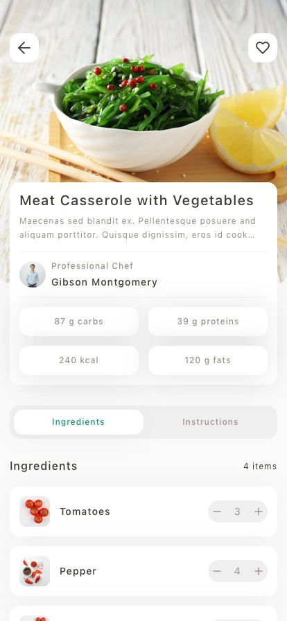 Food Recipe Mobile App UI Kit - Screenshot 5