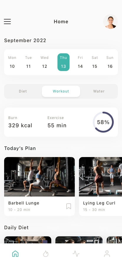 Fitness Mobile App UI Kit - Screenshot 1