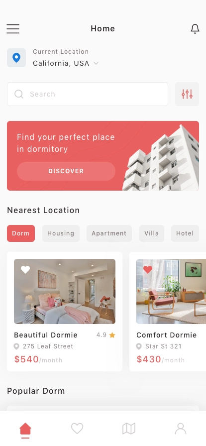 Dormitory App UI Kit - Screenshot 1