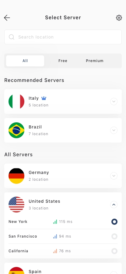 VPN & Speed Test Mobile App UI Kit - Screenshot 2