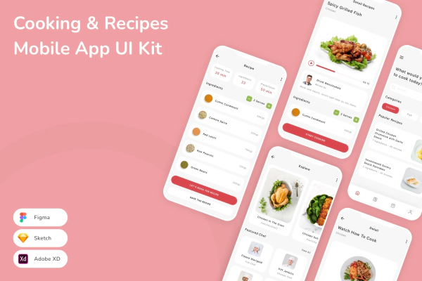 Cooking & Recipes Mobile App UI Kit
