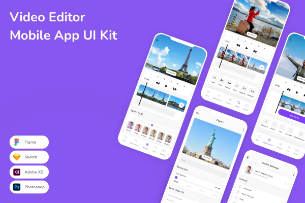 Video Editor Mobile App UI Kit