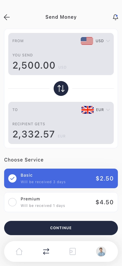 Swift Transfer Mobile App UI Kit - Screenshot 5