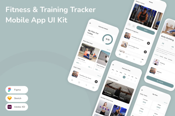 Fitness & Training Tracker Mobile App UI Kit