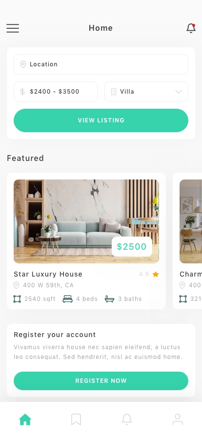 Rental Property Mobile App UI Kit - Screenshot 2