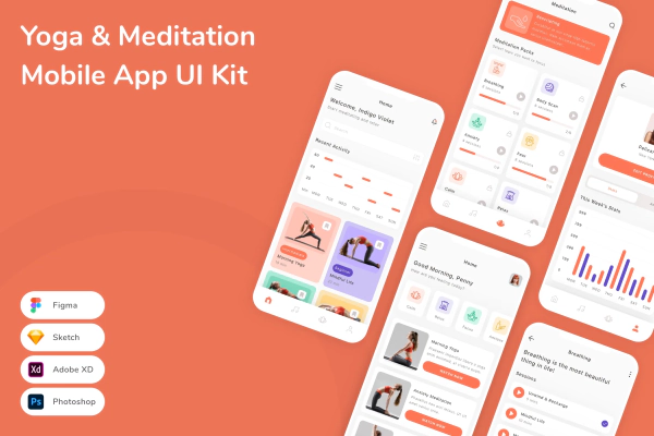 Yoga & Meditation Mobile App UI Kit