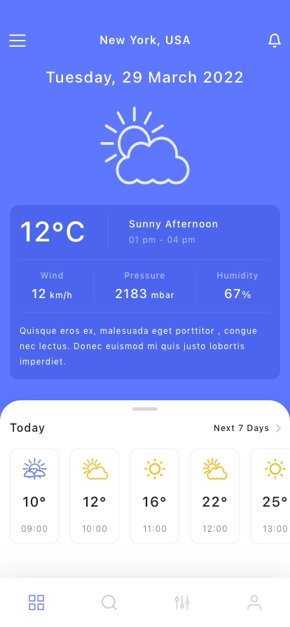Weather & Forecast App UI Kit - Screenshot 1