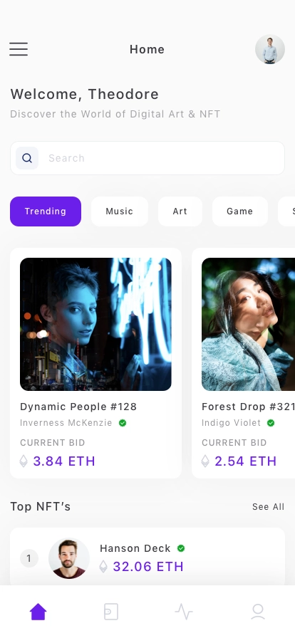 NFT Marketplace Mobile App UI Kit - Screenshot 1
