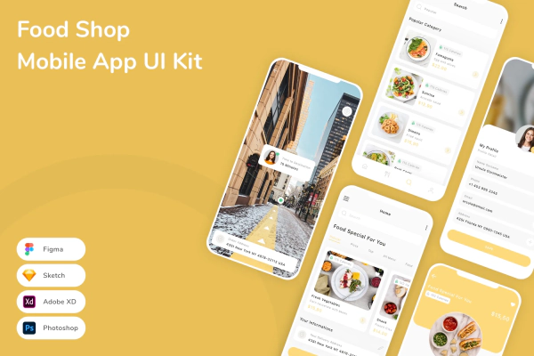 Food Shop Mobile App UI Kit