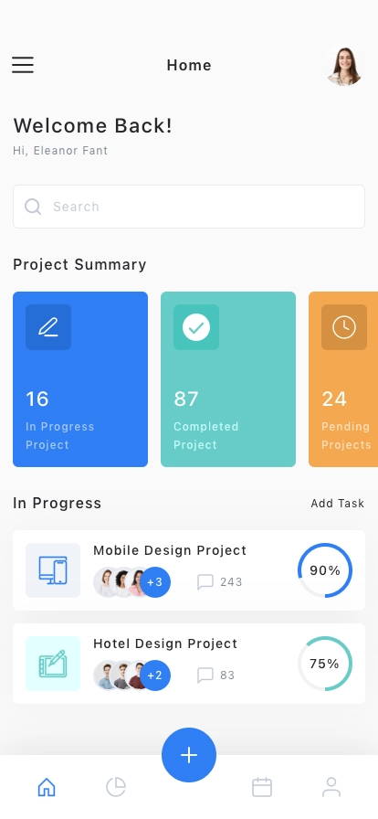Project & Task Management App UI Kit - Screenshot 1