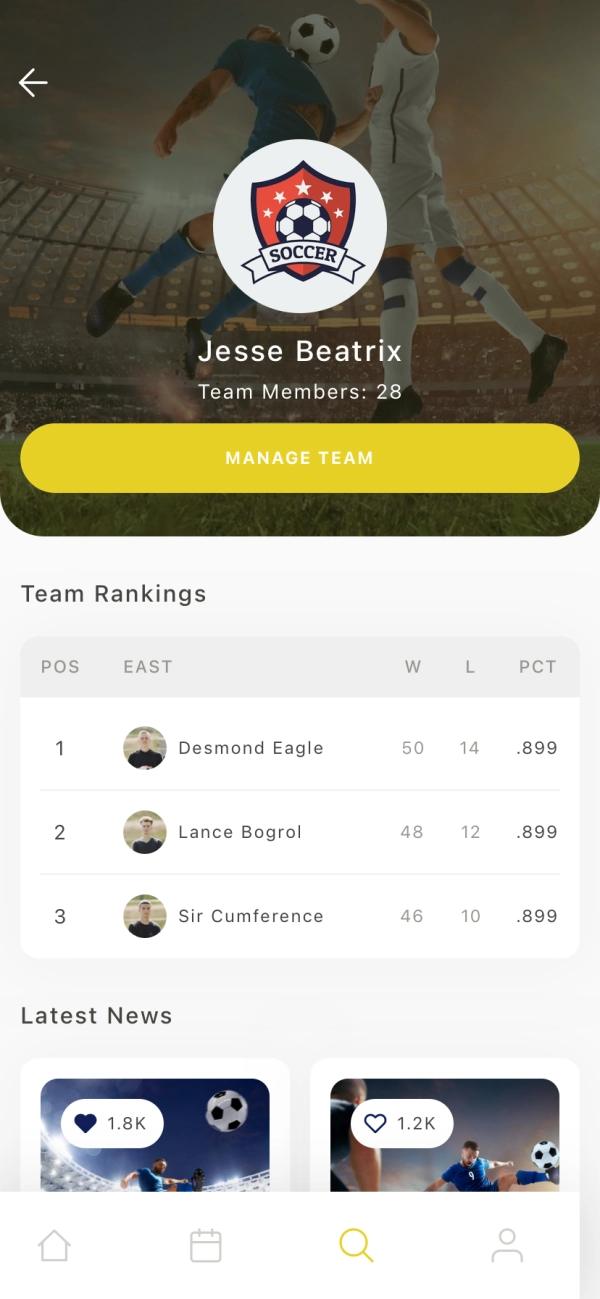 Live Score Mobile App UI Kit - Screenshot 2