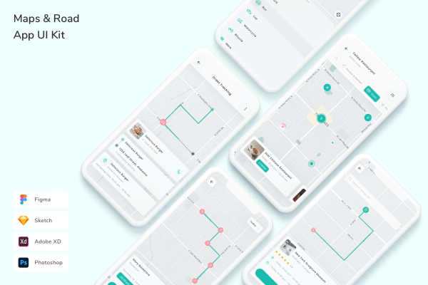 Maps & Road App UI Kit