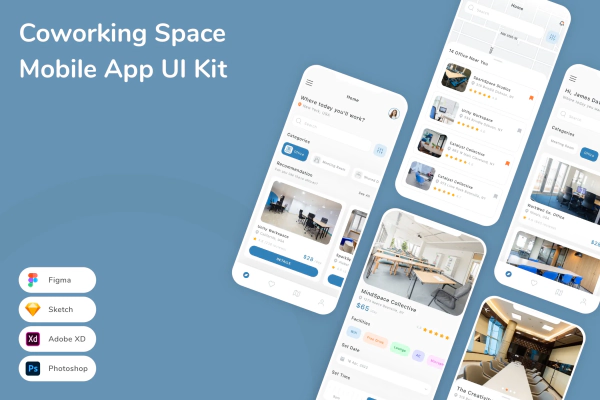 Coworking Space Mobile App UI Kit