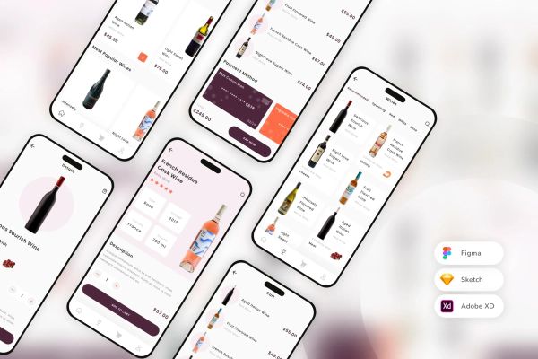 Wine Guide & Shop Mobile App UI Kit