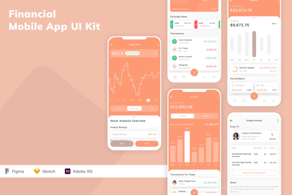 Financial Mobile App UI Kit
