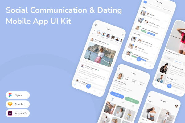Social Communication & Dating Mobile App UI Kit