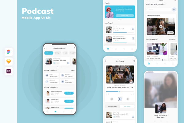 Podcast Mobile App UI Kit