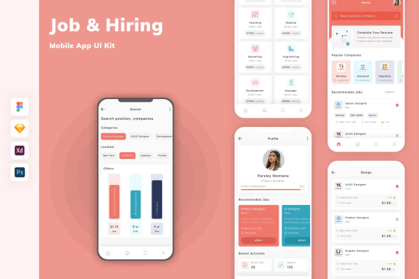 Job & Hiring Mobile App UI Kit