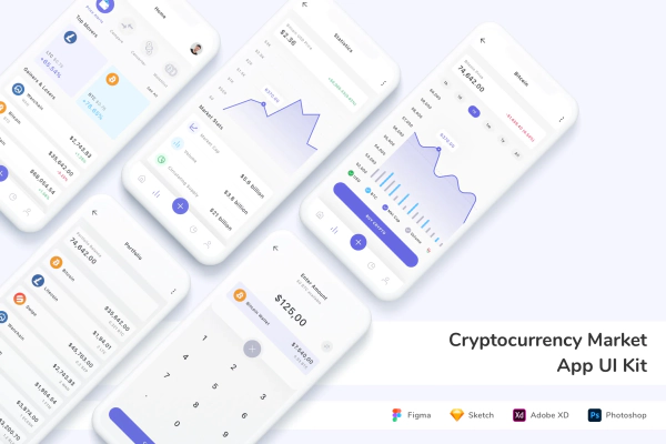 Cryptocurrency Market App UI Kit
