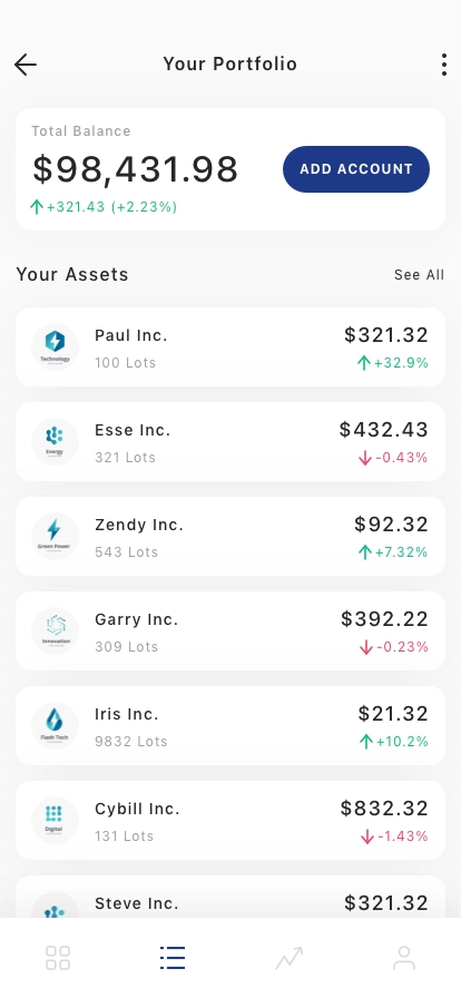 Personal Stock Tracker Mobile App UI Kit - Screenshot 4