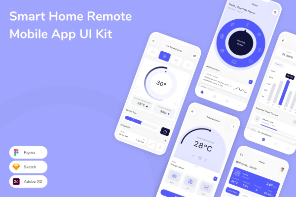 Smart Home Remote Mobile App UI Kit