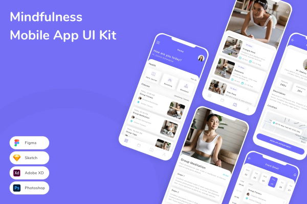Mindfulness Mobile App UI Kit