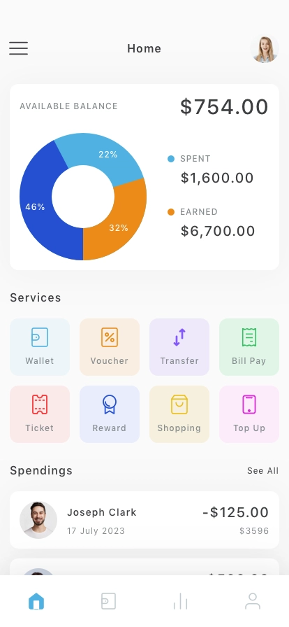 Digital Wallet Mobile App UI Kit - Screenshot 2