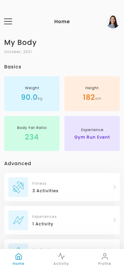 Activities Milestones App UI Kit - Screenshot 1