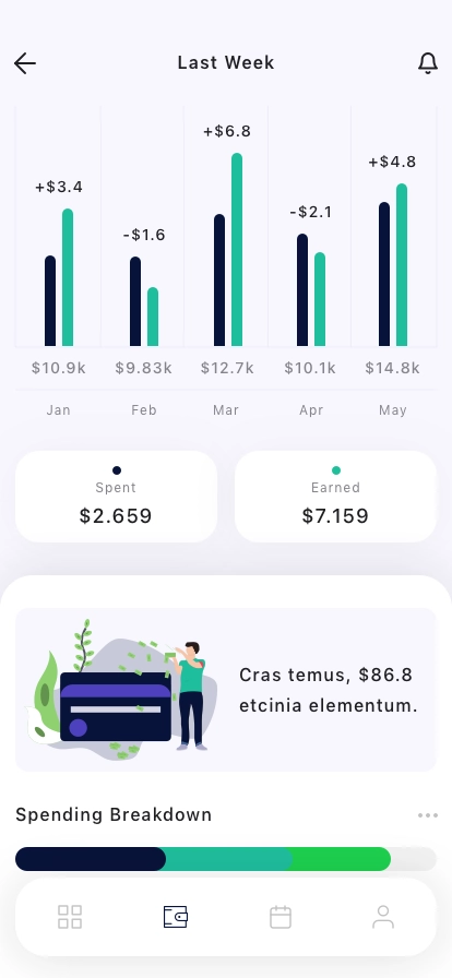 Finance Management Mobile App UI Kit - Screenshot 2