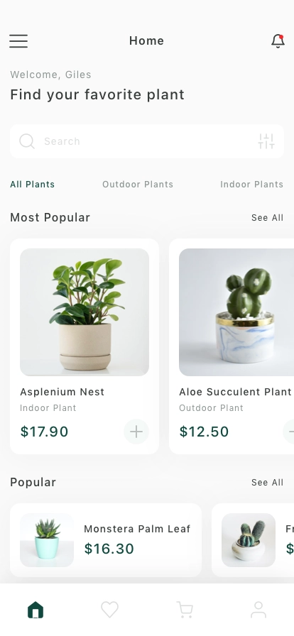Plant Shop Mobile App UI Kit - Screenshot 1