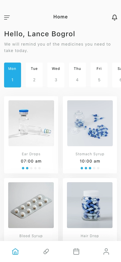 Pill & Medicine Reminder Mobile App UI Kit - Screenshot 3