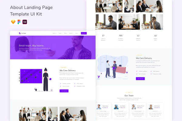 About Landing Page Template UI Kit