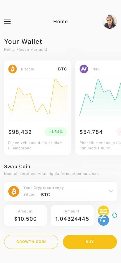 Crypto Mobile App UI Kit - Screenshot 1