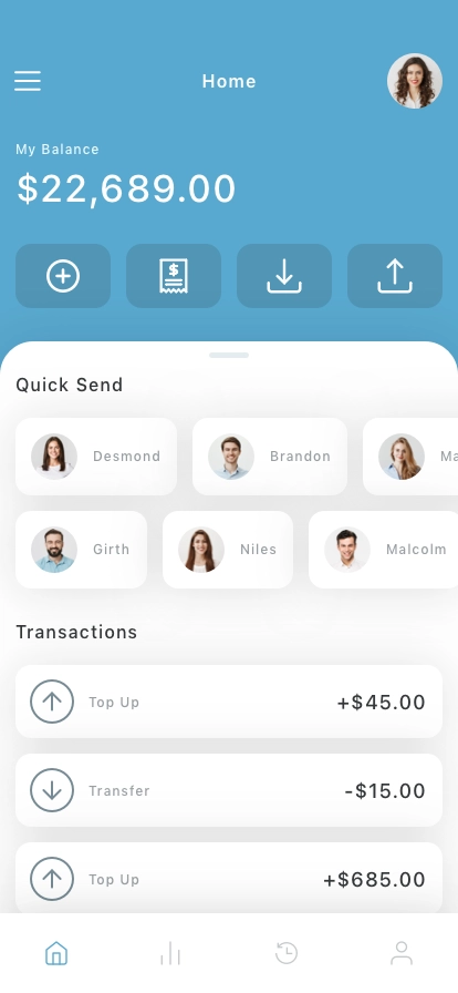 E-Wallet Mobile App UI Kit - Screenshot 1