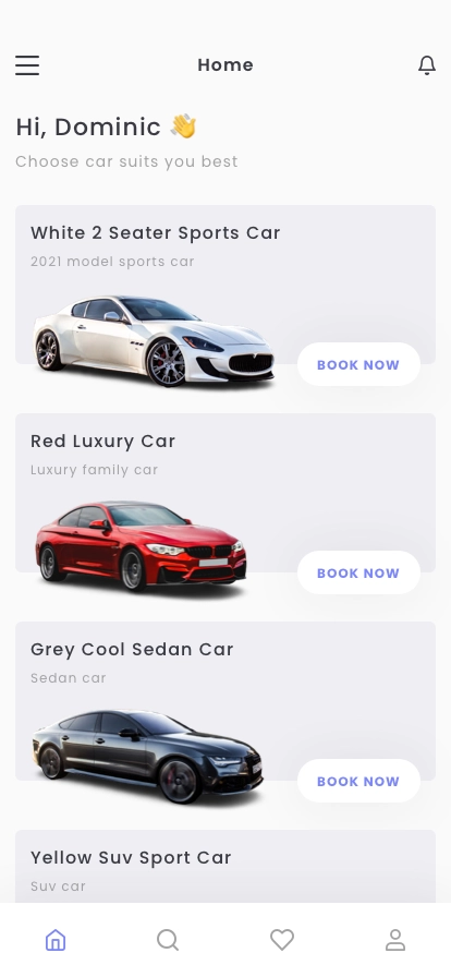 Car Rental Mobile App UI Kit - Screenshot 1