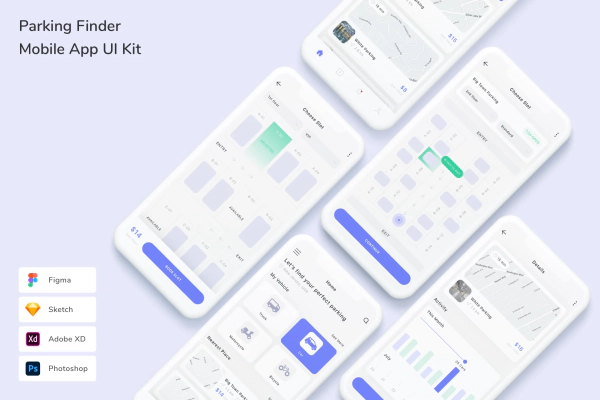 Parking Finder Mobile App UI Kit