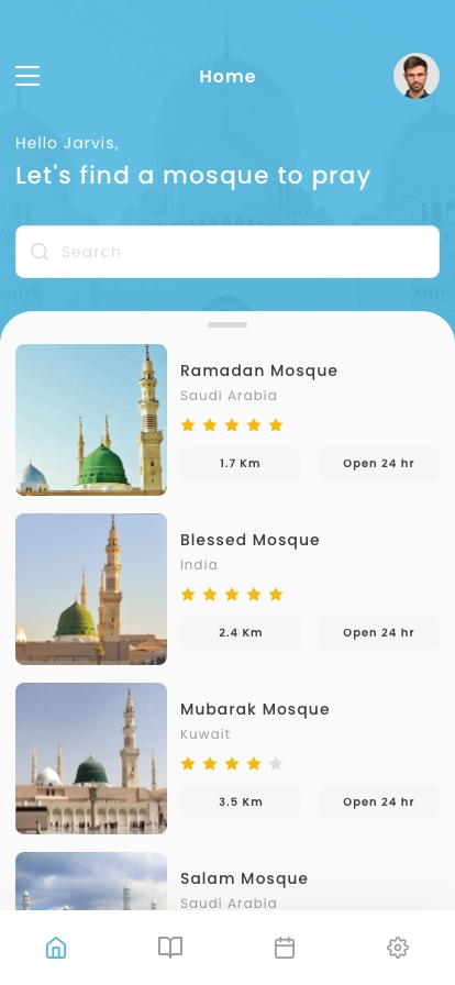 Find Mosque Mobile App UI Kit for Figma, Sketch & XD | UIworkshop