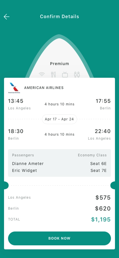 Airline Ticket Booking App UI Kit - Screenshot 4